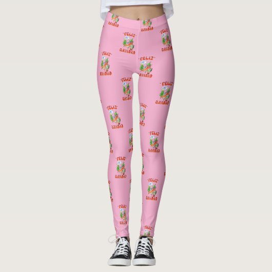 Grappige Feliz Navidad Schattigee kerstchili Leggings (Voorkant)