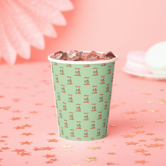 Grappige Feliz Navidad Schattigee kerstchili Papieren Bekers (Insitu)