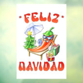 Grappige Feliz Navidad Schattigee kerstchili Raamsticker (Vel 3)