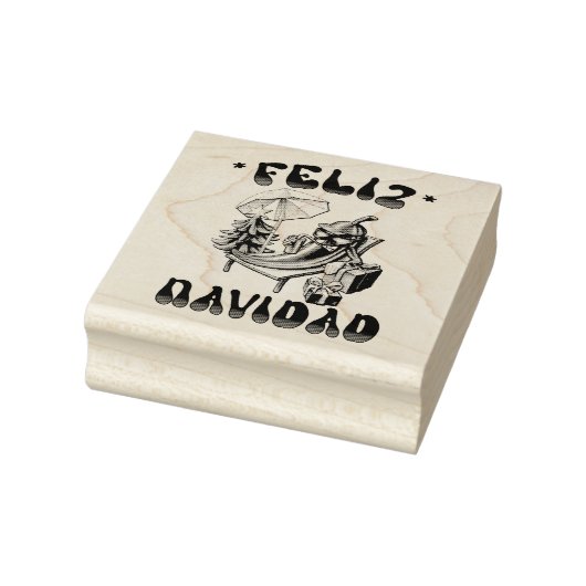 Grappige Feliz Navidad Schattigee kerstchili Rubberstempel (Stempel)