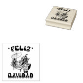 Grappige Feliz Navidad Schattigee kerstchili Rubberstempel (Gestempeld)