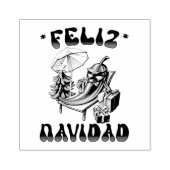 Grappige Feliz Navidad Schattigee kerstchili Rubberstempel (Afrduk)