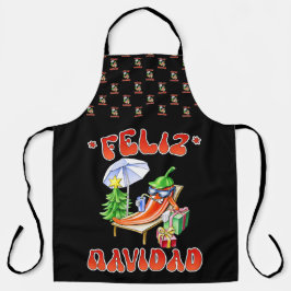 Grappige Feliz Navidad Schattigee kerstchili Schort