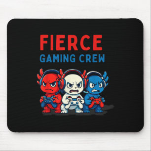 Grappige Felle Axolotl Gaming Crew Rood Wit Blauw Muismat