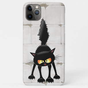 Grappige Felle Zwarte Kat Cartoon Case-Mate iPhone Case