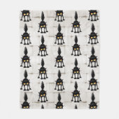 Grappige Felle Zwarte Kat Cartoon Fleece Deken (Voorkant)