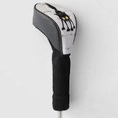 Grappige Felle Zwarte Kat Cartoon Golfheadcover (Schuin)