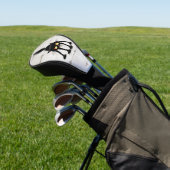 Grappige Felle Zwarte Kat Cartoon Golfheadcover (Insitu)