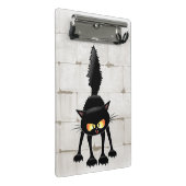 Grappige Felle Zwarte Kat Cartoon Mini Klembord (Schuin)