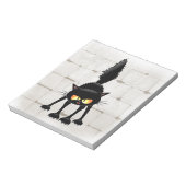 Grappige Felle Zwarte Kat Cartoon Notitieblok (Linkerzijde)
