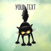 Grappige Felle Zwarte Kat Cartoon Raamsticker (Vel 3)