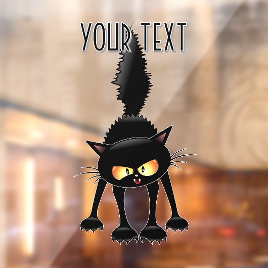 Grappige Felle Zwarte Kat Cartoon Raamsticker (Vel 2)