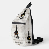 Grappige Felle Zwarte Kat Cartoon Sling Bag (Rechterhoek)