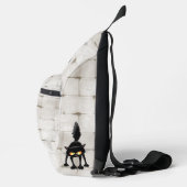 Grappige Felle Zwarte Kat Cartoon Sling Bag (Rechts)