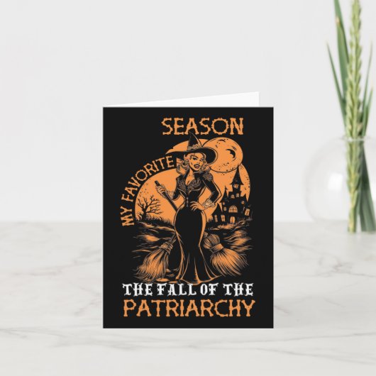 Grappige feministische heks Mijn favoriete seizoen Kaart (Voorkant)