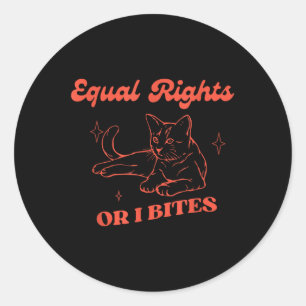 Grappige feministische kat met gelijke rechten of ronde sticker