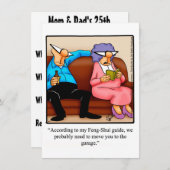 Grappige "Feng-Shui" uitnodigingen voor jubileumfe (Voorkant / Achterkant)