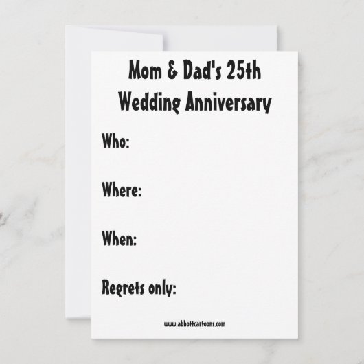 Grappige "Feng-Shui" uitnodigingen voor jubileumfe (Achterkant)