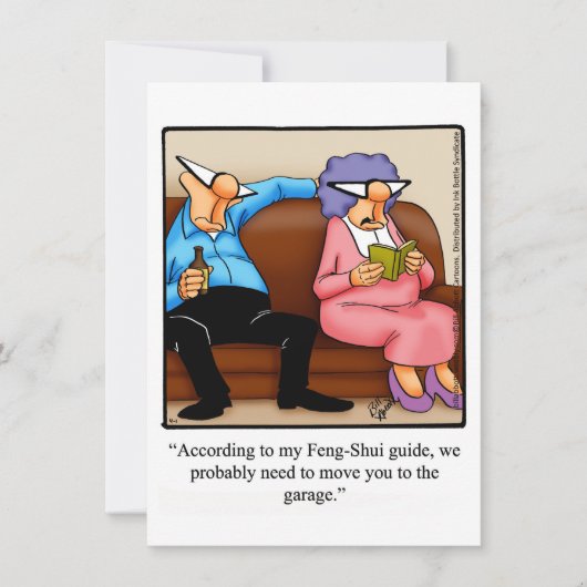 Grappige "Feng-Shui" uitnodigingen voor jubileumfe (Voorkant)