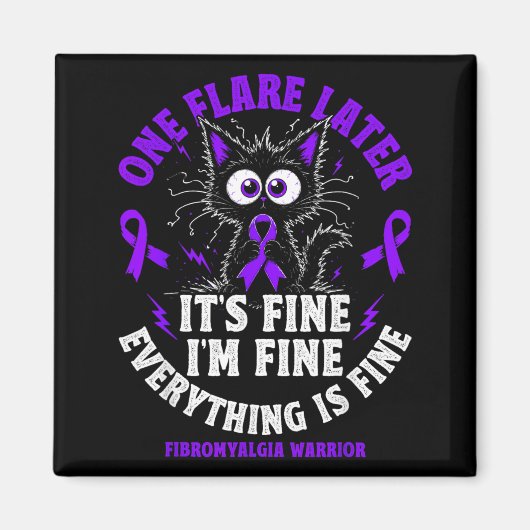 Grappige Fibromyalgie Krijger Opvlamdag Magneet (Voorkant)