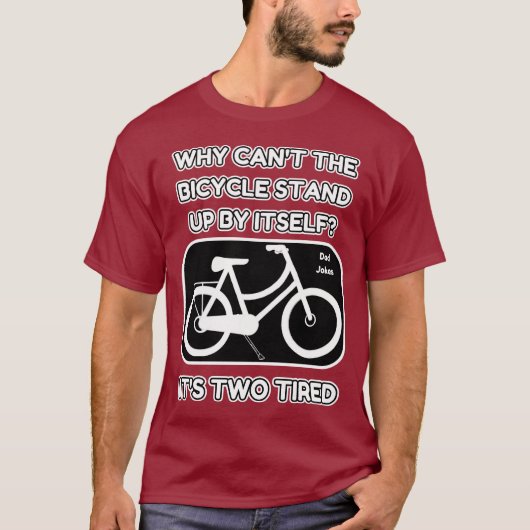 Grappige fiets grap / Het is twee moe / papa grapp T-shirt (Voorkant)