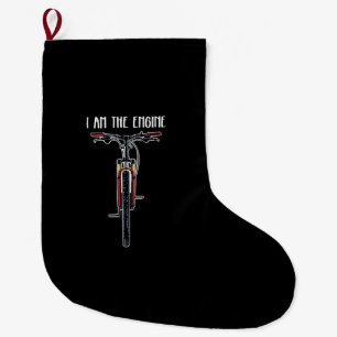 Grappige fiets ik ben de motor grote kerstsok