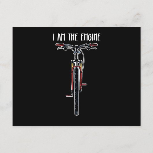 Grappige fiets ik ben de motor informatiekaartje (Voorkant)