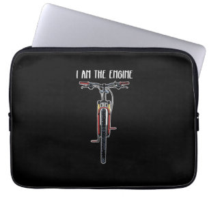 Grappige fiets ik ben de motor laptop sleeve