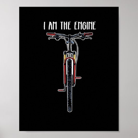 Grappige fiets ik ben de motor poster (Voorkant)