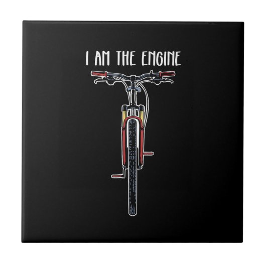 Grappige fiets ik ben de motor tegeltje (Voorkant)
