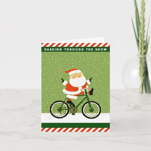 Grappige fiets kerst feestdagen kaart (Voorkant)