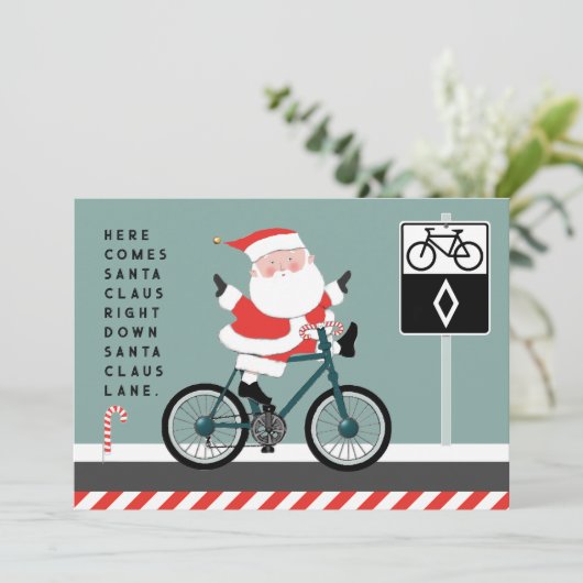 Grappige Fiets Kerstkaarten (Staand voorkant)
