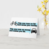 Grappige Fiets tegenover Auto Kaart (Gele Bloem)