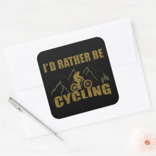Grappige fietscitaten vierkante sticker