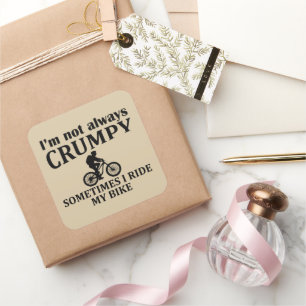 Grappige fietscitaten vierkante sticker