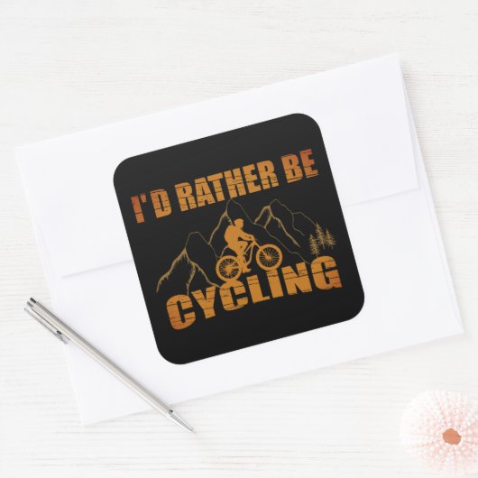 Grappige fietscitaten vierkante sticker (Envelop)