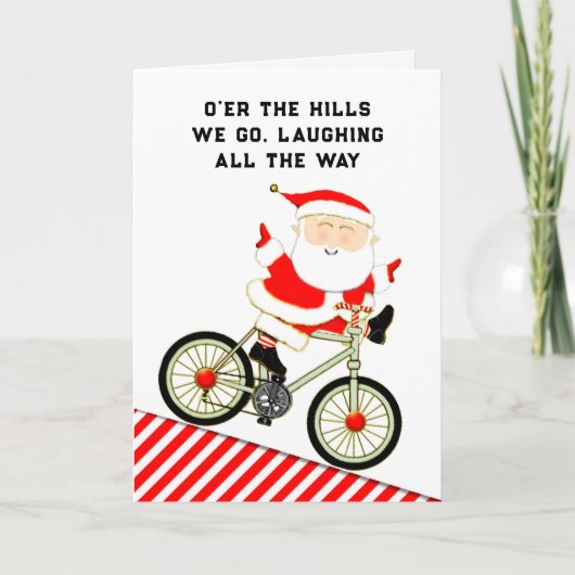 Grappige Fietsen Feestdagen Kaart (Voorkant)