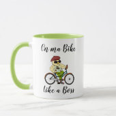 Grappige Fietsen Mok met een stijlvolle Biker Bird (Links)