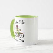 Grappige Fietsen Mok met een stijlvolle Biker Bird (Voorkant links)