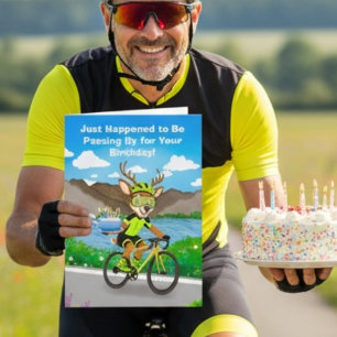 Grappige Fietsende Herten Verjaardag Fiets Taart L Kaart