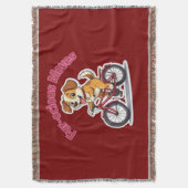 **Grappige Fietsende Hond – Cute Hond op een Fiets Deken (Voorkant Verticaal)