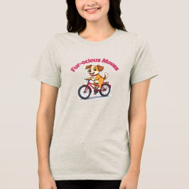 **Grappige Fietsende Hond – Cute Hond op een Fiets Tri-Blend Shirt