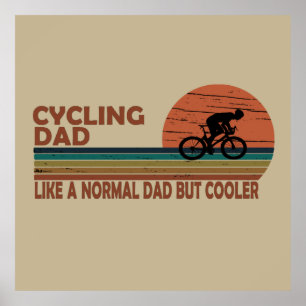 Grappige Fietsende Papa Net Als Een Gewone Vader M Poster