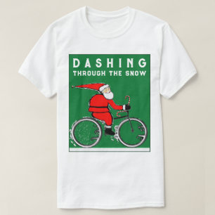 Grappige Fietsende Wielrenner Kerst T-shirt