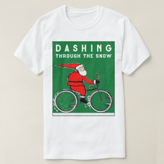 Grappige Fietsende Wielrenner Kerst T-shirt (Design voorkant)