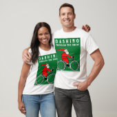 Grappige Fietsende Wielrenner Kerst T-shirt (Unisex)