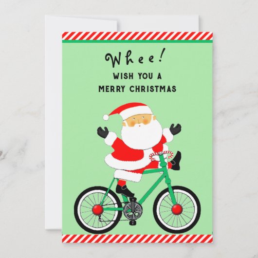 Grappige Fietsende Wielrenner Kerstmis Feestdagenkaart (Voorkant)