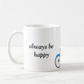 Grappige fietser altijd blij fietsliefhebber koffiemok (Links)