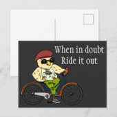 Grappige Fietser Bird | Bij twijfel rijden het uit Briefkaart (Voorkant / Achterkant)