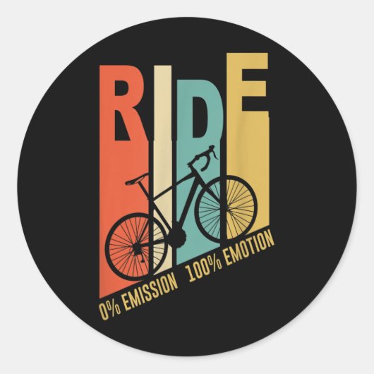 Grappige Fietser Gift Milieubescherming Ronde Sticker (Voorkant)